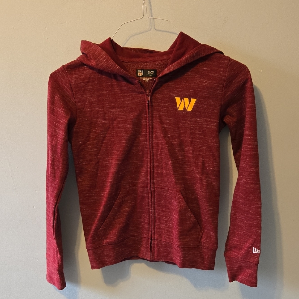 NFL Commanders Kids Zip-Up Hoodie with Logo